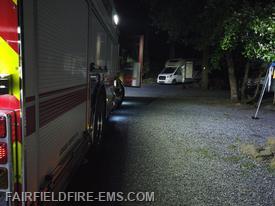 Rescue Engine 2-1 on scene at a local campground last night for a call.