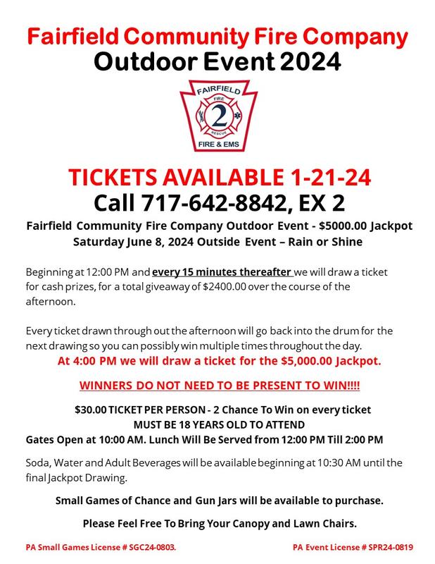 Outdoor Event 2024 TICKETS NOW AVAILABLE Fairfield Fire EMS   Outdoor Event Flyer 2024 